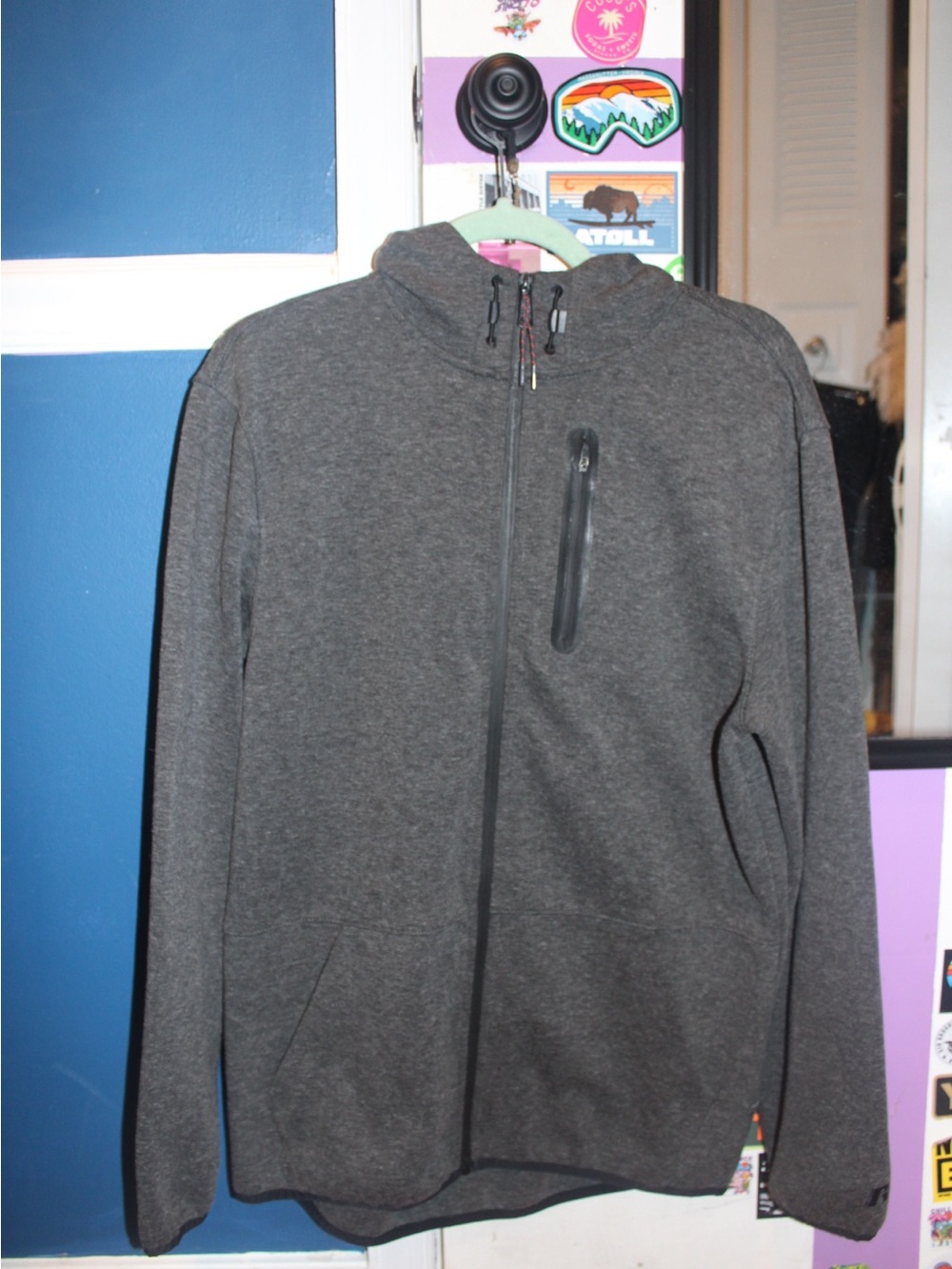 Russell Athletic Fusion Knit Full Zip Tech Hoodie Charcoal Gray Men's Small